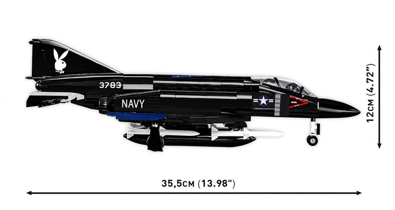 COBI 5899 F-4S Phantom II Black Bunny Edition Maße Seitenansicht