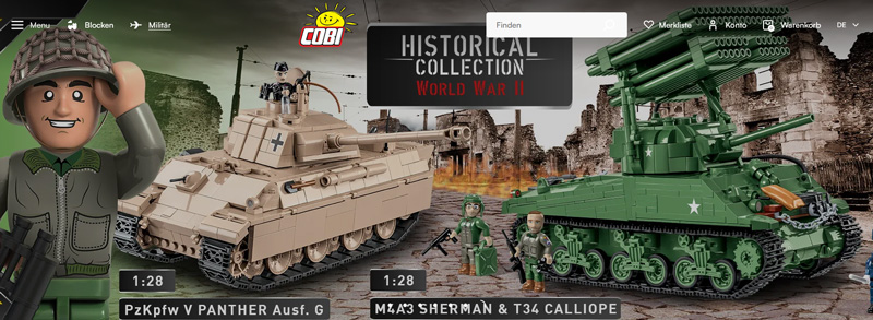 COBI Onlineshop Startseite Militär