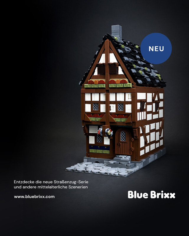 BlueBrixx Mittelalterlicher Straßenzug Druckerei 108068