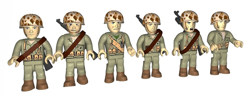 COBI 2059 Hissen der Flagge auf Iwo Jiwa Minifiguren Set