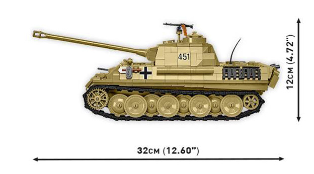 COBI 2655 Panzer V Ausf. G Pudel Set Seite Maße